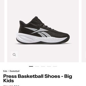Reebok Black and White Big Kids Basketball Shoes